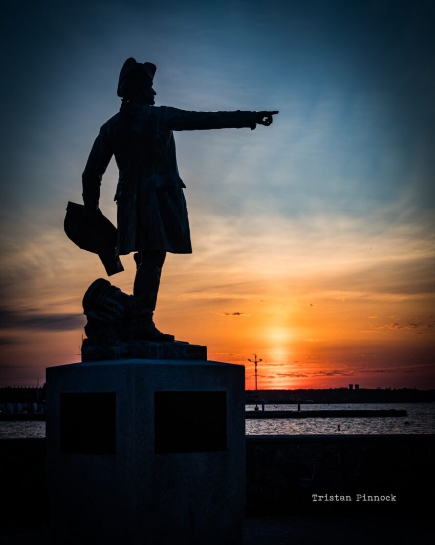 General Rochambeau Statue Newport Sunset